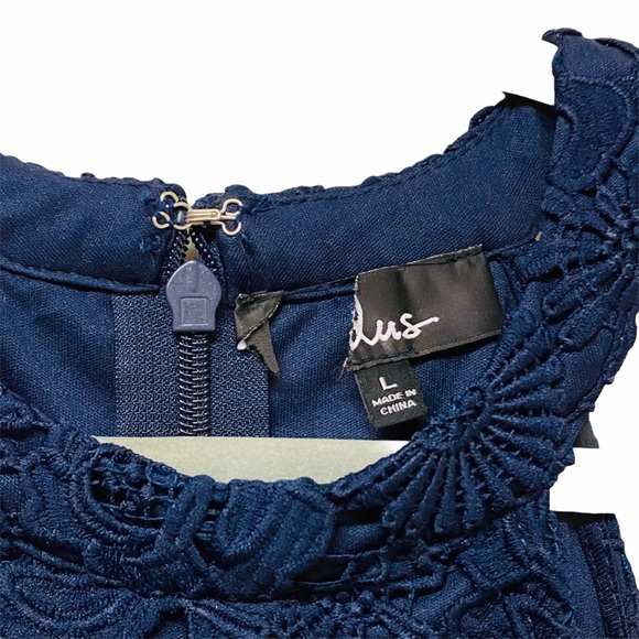 Lulus Love Poem Navy Blue Lace Mini Dress Halter - Picture 4 of 7